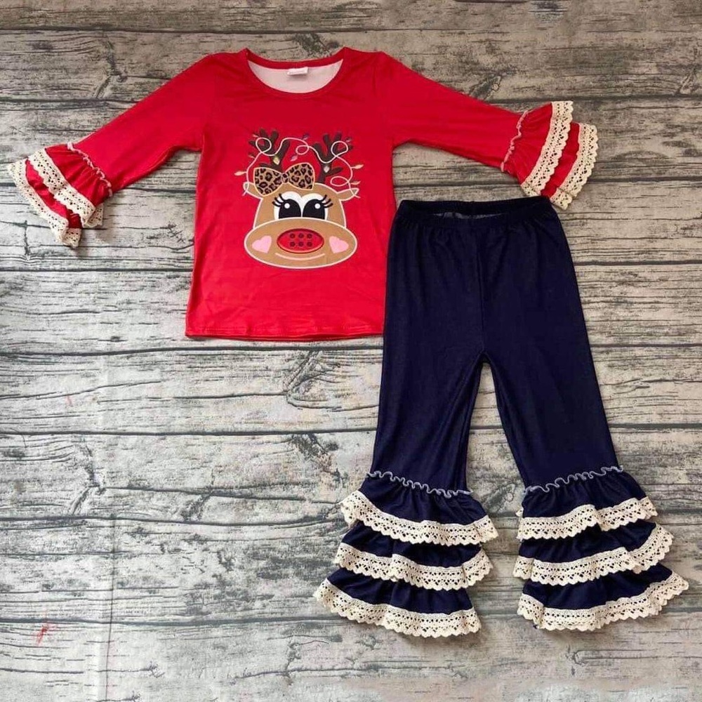 Christmas 🎄 🦌 cute deer embroidered lace set